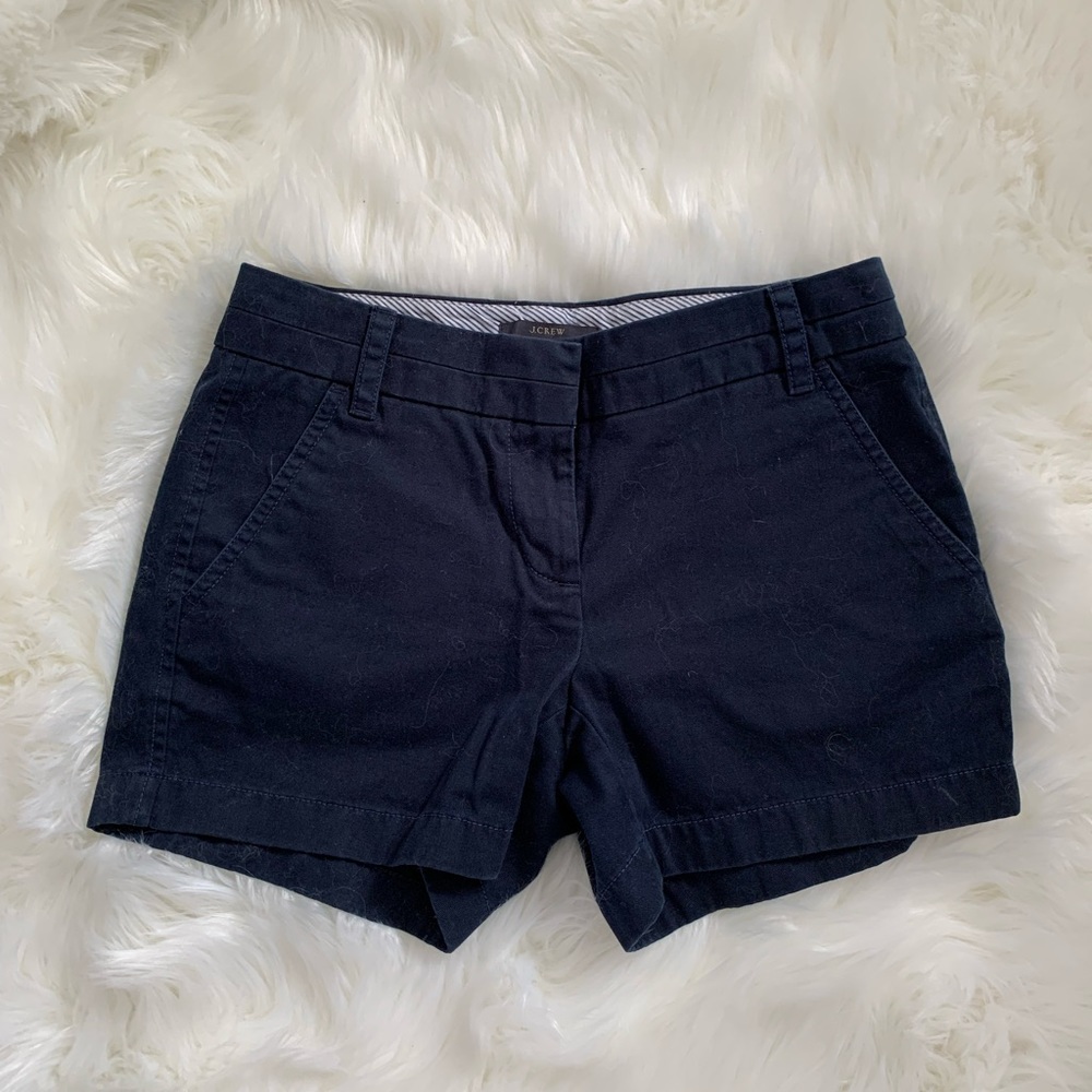 Navy J Crew chino shorts